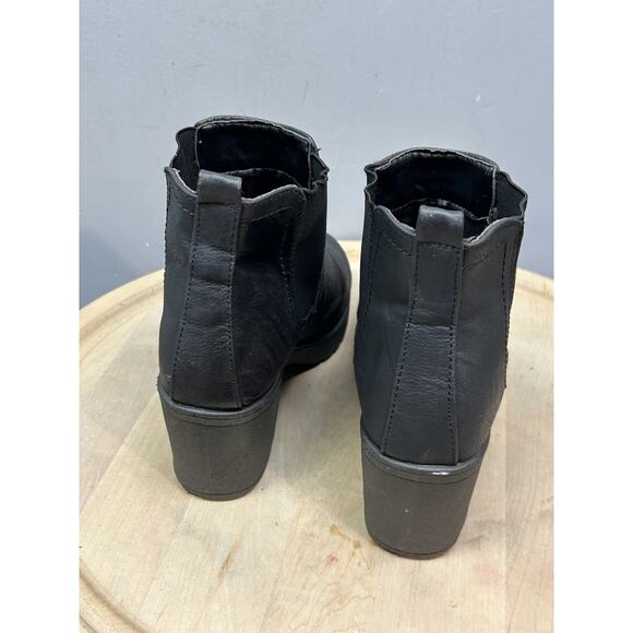 Krush Boots Womens Size 8 Black Faux‎ Leather Chelsea Block Heel Round Toe Ankle - Picture 5 of 10